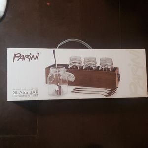 Parini Glass Jar Condiment Set new in the box